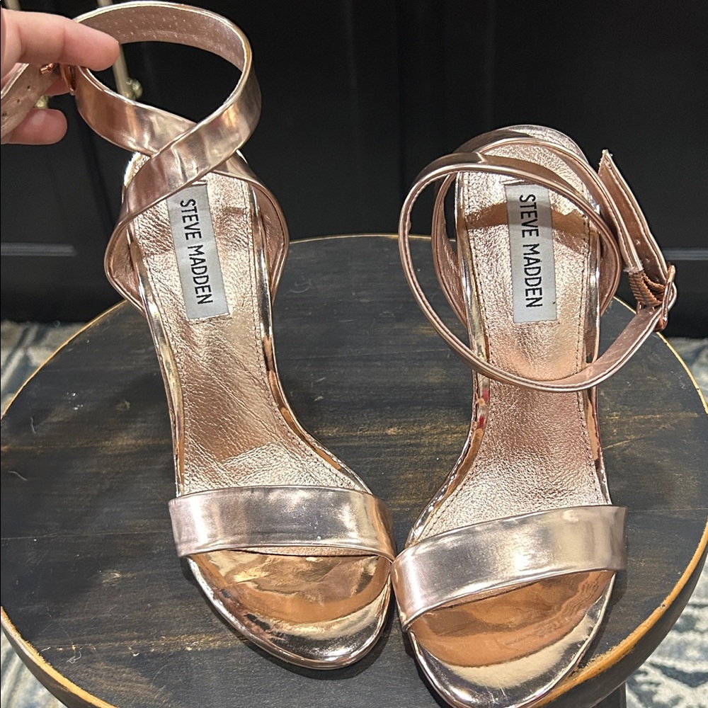 Steve Madden Metallic Rose Heels